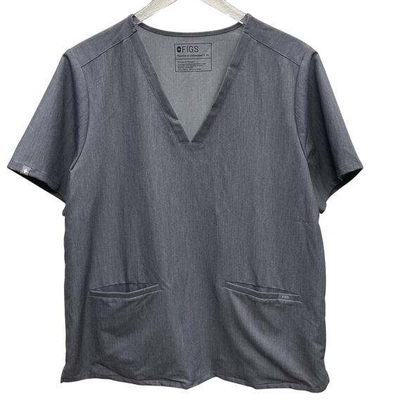 Figs Casma Gray Scrub Top Women’s Size XL - Picture 2 of 11